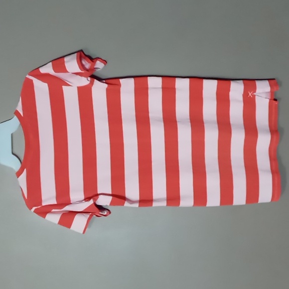 H&M Orange and Light Pink Striped T Shirt Dress w Bunny and Lemon Size M - Picture 2 of 6